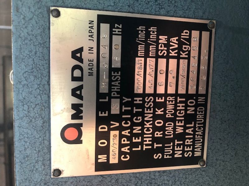 10' x 3/16" AMADA  MECHANICAL SHEAR