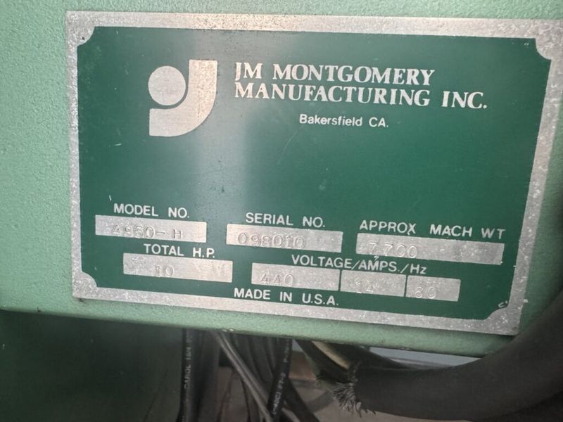 JM Montgomery 4850-H 3-Roll 1/2″ x 4′ Hydraulic Plate Bending Roll