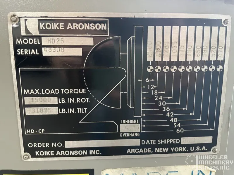 KOIKE ARONSON HD-25VF Welding Positioner #8374 #1