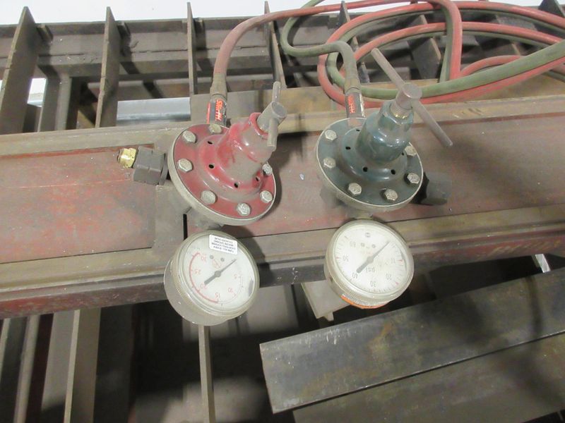Oxy/Acetylene Torch Track Cutting Table with Victor VCM 200 Motor Unit and Adjustable Torch, Track, and Material Catch Drawers- Auction Item