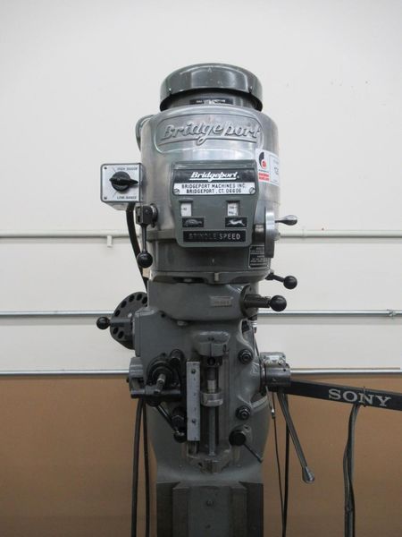 Bridgeport Series I-2HP Vertical Knee Mill, Sony Millman 2-Axis DRO, 9"x 48" Table, X-Axis Power Feed, Power Quill Feed, Chrome Ways- Auction Item