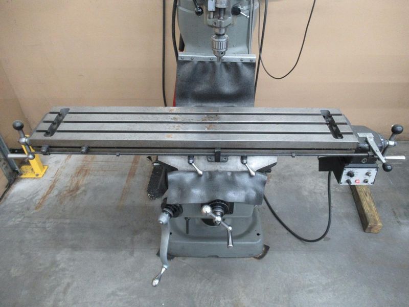 Bridgeport Series I-2HP Vertical Knee Mill, Sony Millman 2-Axis DRO, 9"x 48" Table, X-Axis Power Feed, Power Quill Feed, Chrome Ways- Auction Item