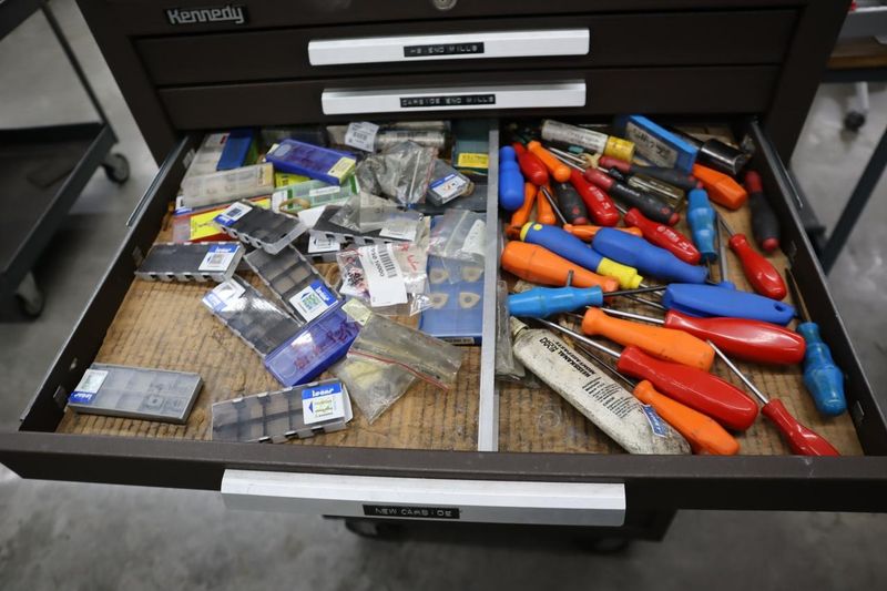 Kennedy 3-Tier Portable Tool Cabinet with Contents: Assorted Cutting Tools and More- Auction Item