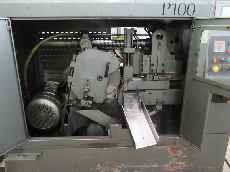 Marvel Spartan P100A High Speed Programmable Circular Cold Saw, 14" Blade, Siemens Touch Screen Control, Chip Auger, Magazine Bar Loader, Mist Coolant