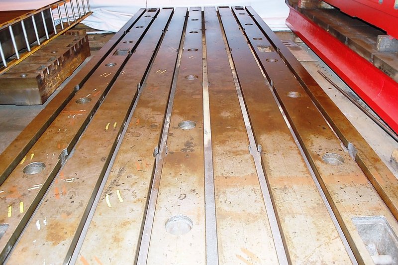 78" x 236" x 16.5" T-Slotted, 8 T-Slots on 10" Centers, 16.55" Thick, Cast Iron, #27522