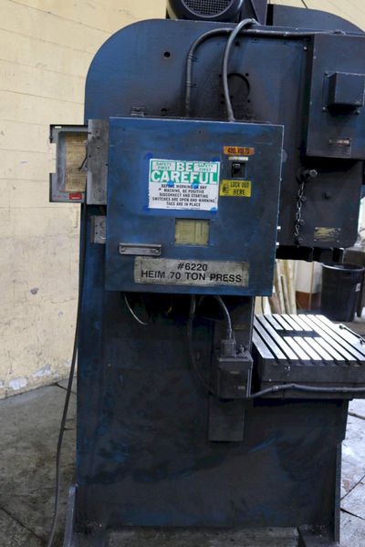70 TON HEIM GAP FRAME SINGLE CRANK PRESS: STOCK #73274