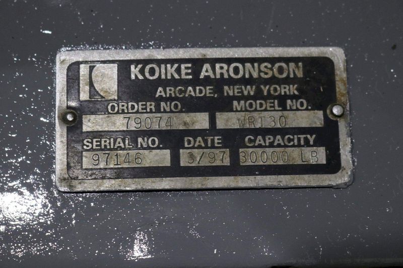 30 TON SET OF KOIKE ARONSON TANK TURNING ROLLS: STOCK #72748