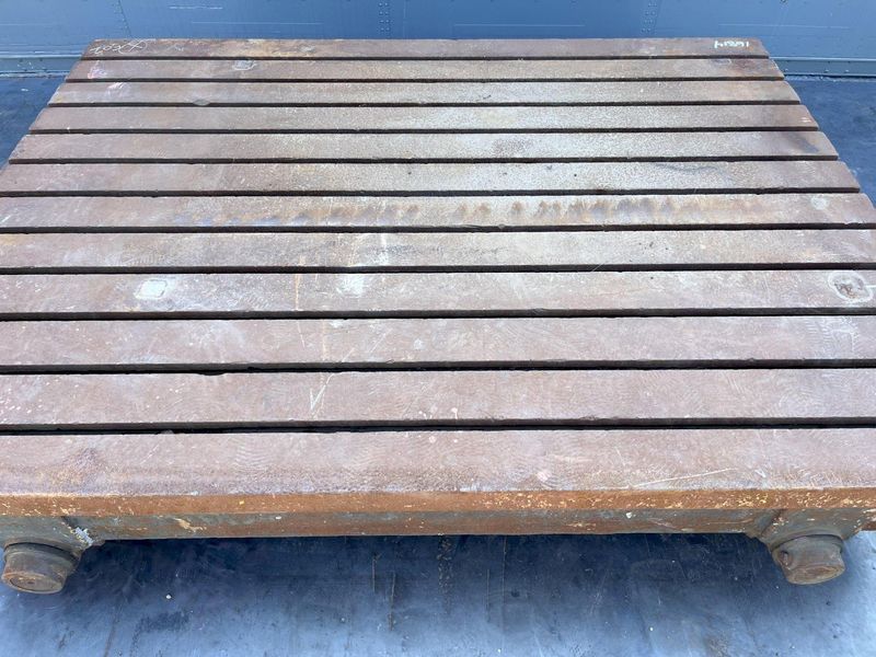 96" X 72" X 18" T-SLOTTED PORTABLE STEEL FLOOR LAYOUT PLATE: STOCK #16814