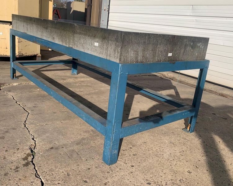 36" X 78" X 8" THICK RAHN GRANITE PRECISION LAYOUT PLATE ON STAND: STOCK #11475
