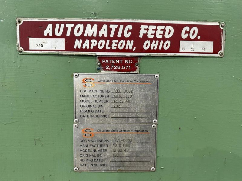 48" X 14 GAUGE AUTOMATIC FEED MODEL 13-32-48 13 ROLL STRAIGHTENER LEVELER: STOCK 19766