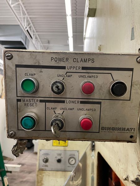 Cincinnati Model 75 OBS 75 Ton Hydraulic Gap Frame Press, 8" Stroke, Die Cushion, Cincinnati Tonnage and Position Controls