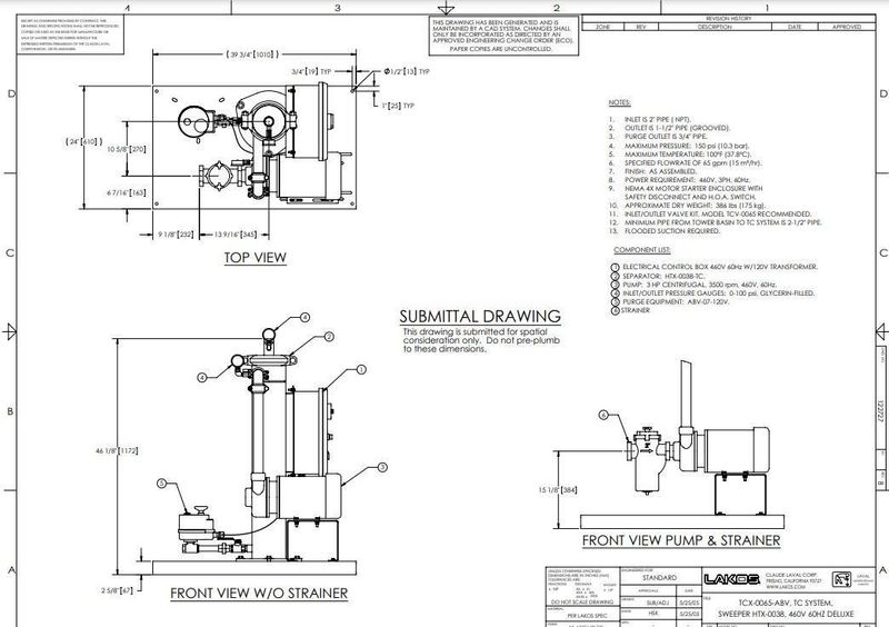65 GPM X 3 HP LAKOS FILTRATION PUMP & STRAINER: STOCK #21909