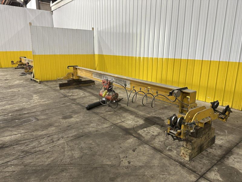 3 TON X 20' CLEVELAND TRAMRAIL UNDERSLUNG BRIDGE & 3-TON CM LODESTAR HOIST: STOCK #23054