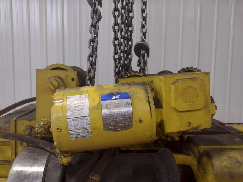 2000 LBS X 36' LIFT ACCO WRIGHT POWERED CABLE HOIST WITH POWERED TROLLEY : STOCK #14984