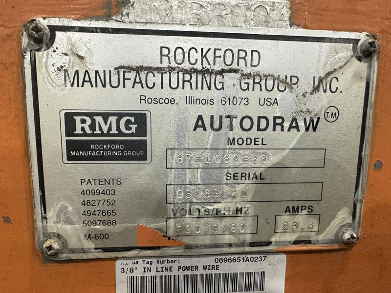 3/8" RMG MODEL 67-1089-68 WIRE DRAWER: STOCK #22261