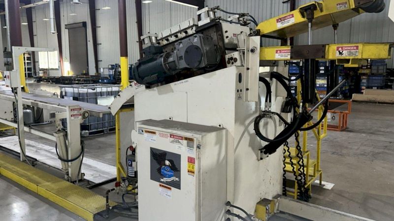15,000 lbs. x 18" Wide Coe Press Equipment Coil Reel and Coe Powered Straightener For Sale