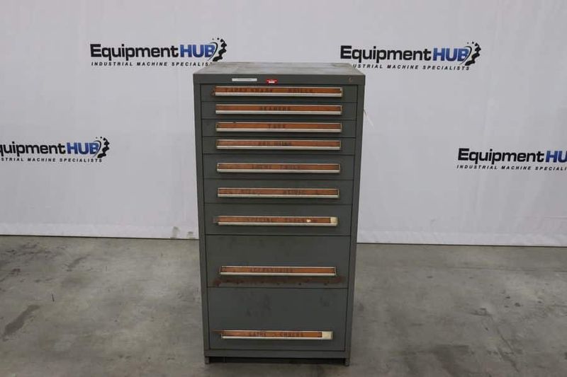 9-Drawer Industrial Storage Cabinet, Stanley Vidmar Style, 30″ W x 27-3/4″ D x 59″ H