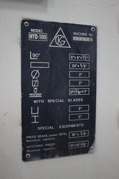 100 TON GEKA HYDRAULIC IRONWORKER: STOCK #75596
