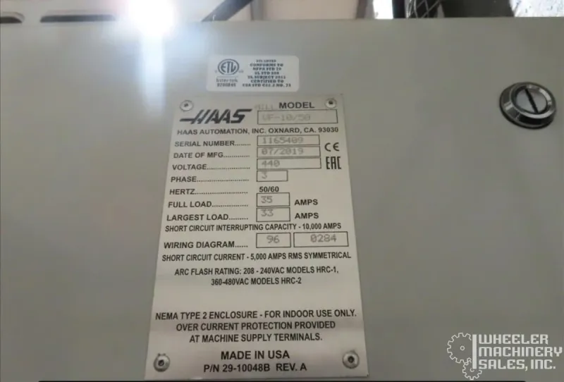 2019 HAAS VF-10/50 Vertical Machining Center w/ 4th Axis HRT450 #8192