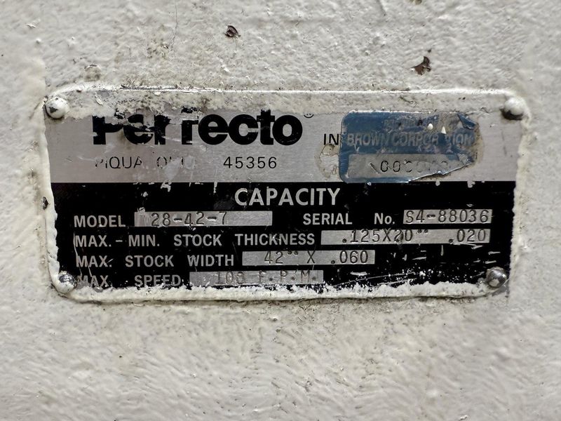 30,000 lbs. x 42" Perfecto Servo - Conventional Coil Feed Line For Metal Stamping