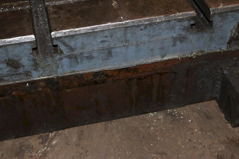 18' X 5'6" X 10" THICK GIDDINGS & LEWIS T-SLOTTED FLOOR PLATE: #67268