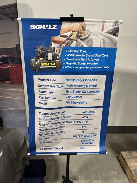 Schulz 15120HW60X-3 15 HP Piston Air Compressor (New)