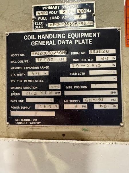 16000 LB X 40" X .110" ROWE FEEDLINE