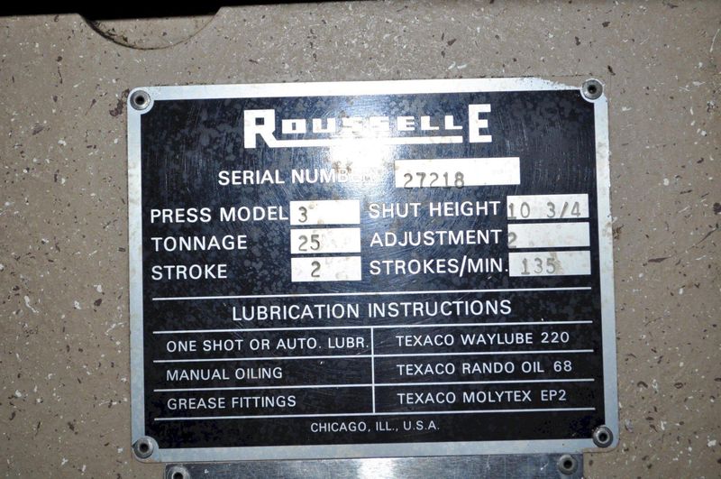 25 TON ROUSSELLE OBI PRESS