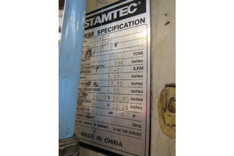 220 Ton Stamtec Gap Frame Press