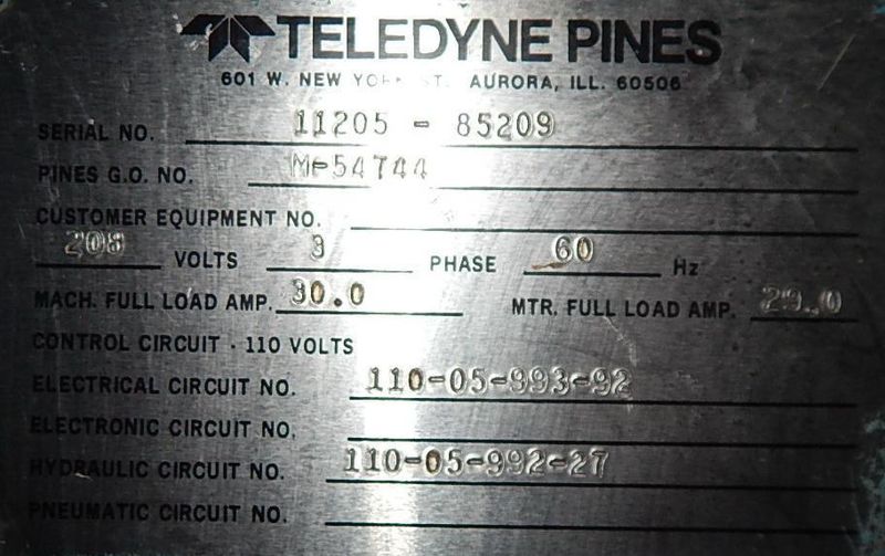 2.5" PINES HORIZONTAL HYDRAULIC TUBE BENDER