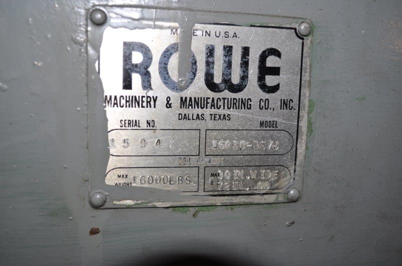 16,000 LB x 37" ROWE UNCOILER MOTORIZED