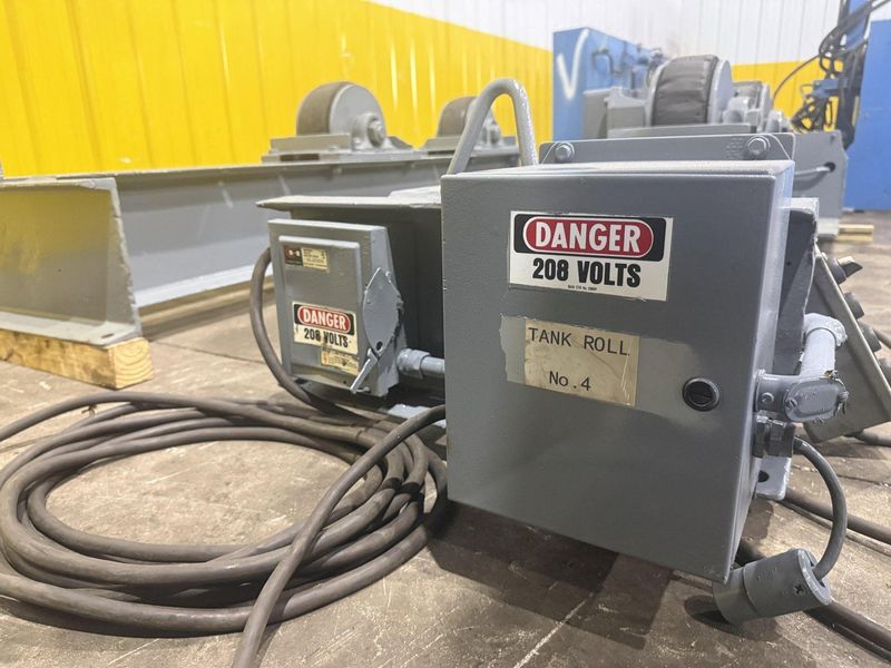 20,000 LB (10 TON) ARONSON MODEL #WRD10 POWERED TANK TURNING ROLLS, DRIVE & IDLER: YOBRO #25145