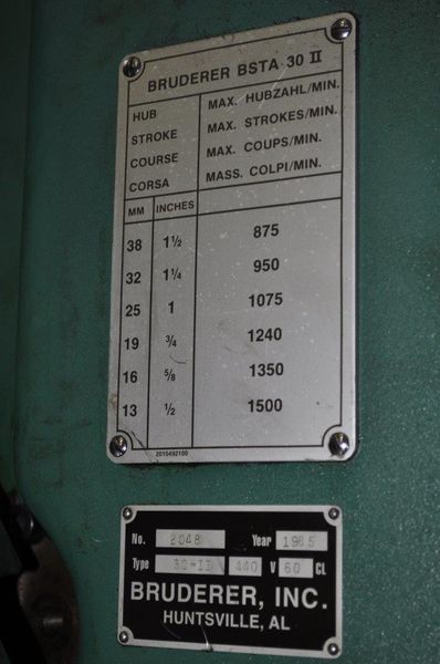 30 Ton Bruderer High Speed Press