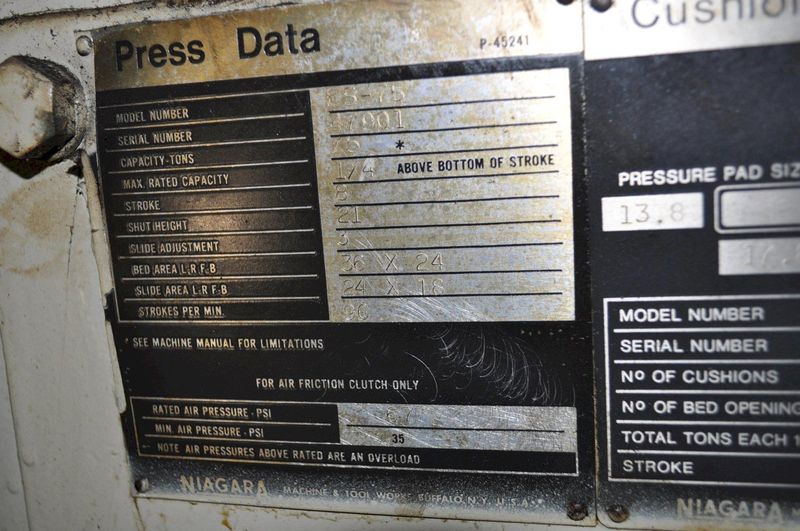 75 Ton Niagara OBI Press