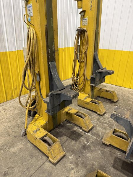 (4) 15 TON SEFAC MODEL #M120BF2000 MOBILE RAIL CAR LOCOMOTIVE COLUMN JACK LIFTS, 120,000 LBS TOT