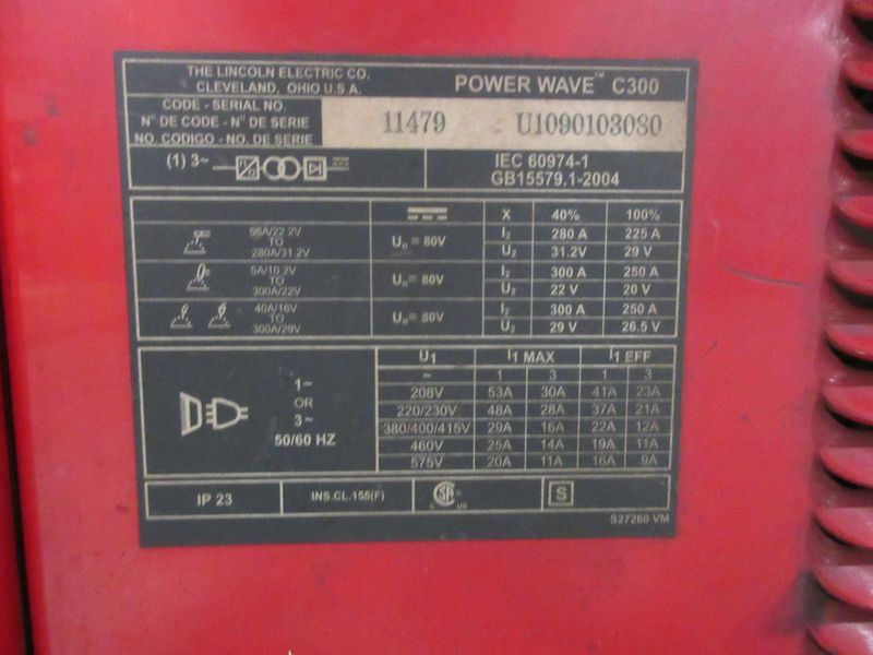 Lincoln Electric Power Wave C300 multi-process power source with an integrated wire feeder- Auction Item