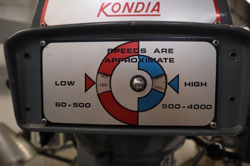 Clausing Kondia 9"x48" Knee Mill, Acu-Rite Millrite 2-Axis DRO, Quill Feed, X-Axis Servo Power Feed- Auction Item