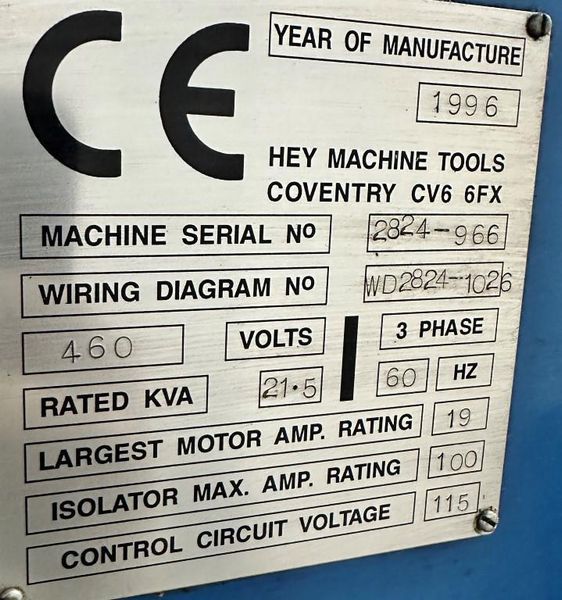 6” x 54” Hey No.3 CNC Double End Facing & Centering Machine