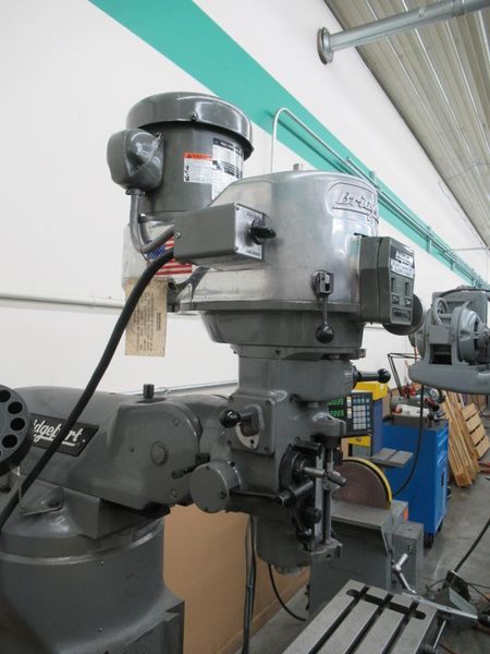 Bridgeport Series I-2HP Vertical Knee Mill, Sony Millman 2-Axis DRO, 9"x 48" Table, X-Axis Power Feed, Power Quill Feed, Chrome Ways- Auction Item