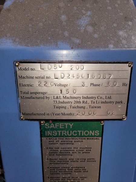 50" x 200" Kingston LD50-200 CNC Hollow Spindle CNC Lathe
