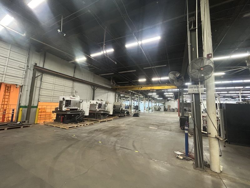 Shaw-Box 36′ x 68′ 3 Ton Top Running Single Girder Bridge Crane