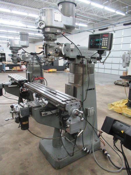 Bridgeport Series I-2HP Vertical Knee Mill, 2-Axis DRO, 9" x 48" Table, Power Table Feed