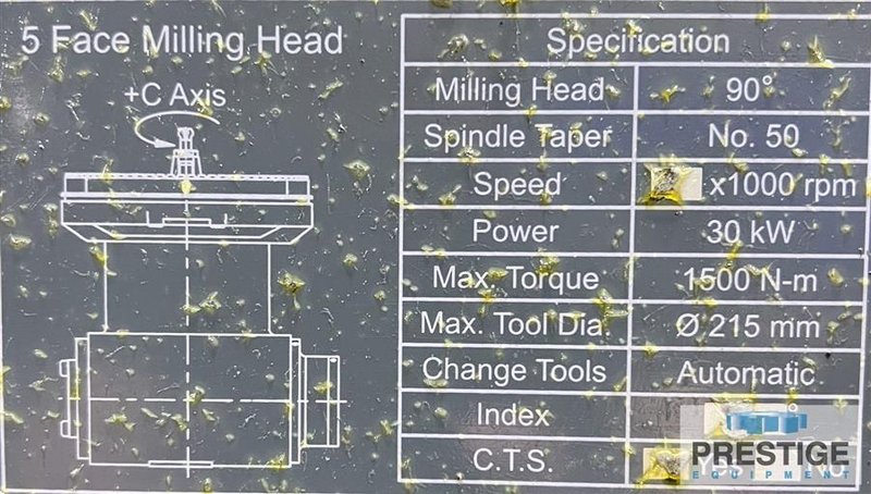 Johnsford SDMC 5-Face Gantry Mill with Adj. Rail, x-472", Y-141" z-55", 40 ATC, TSC, Fanuc 31i, 2017 #32073