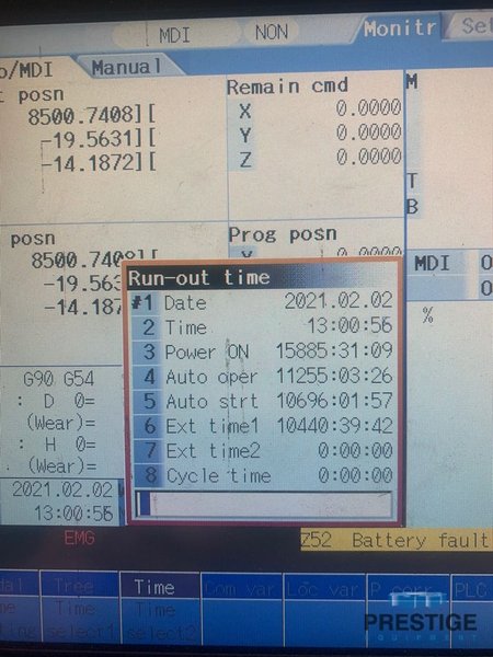 MIGHTY VIPER DZ-3240 , X-120", Y-94.5", Z-42", 125" x 80" Table, CAT #50, 40 ATC M730 CNC Control, 2007, #31342