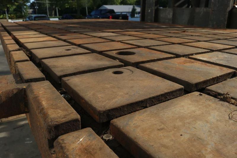 78" X 144" X 4-1/2" SOLID STEEL T SLOTTED PLATE: STOCK #73341