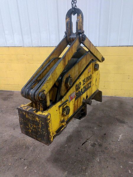 15,000 LB 7.5 TON BRADLEY SINGLE RIM VERTICAL COIL LIFTING TONG SCISSOR TYPE COIL LIFT: STOCK #1