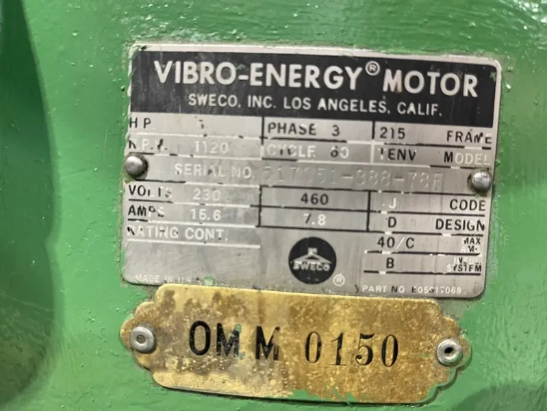 SWECO FMD-7LR  7 Cu. Ft. Vibratory Finishing Mill USA 5H.P. #6962