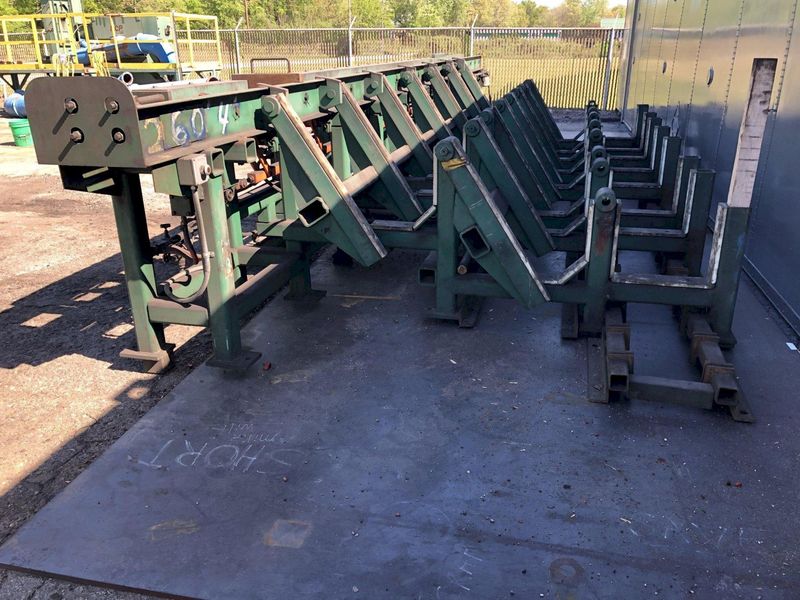 20' SUTTON POWERED INFEED & OUTFEED CONVEYORS / RACKS: STOCK #16743