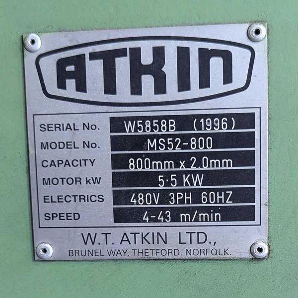 32" x 0.078" x 11,000# Atkin Cut To Length Line