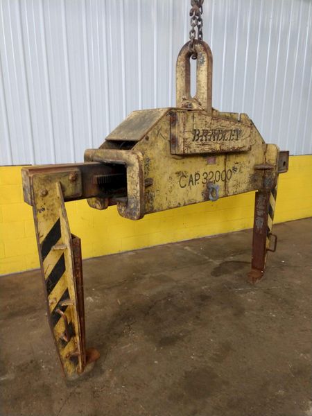 32,000 LB 16 TON X 20" TO 74" X 72" OD BRADLEY CRANE MOTORIZED COIL GRAB: STOCK 13231